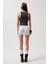 Yıkamalı Halter Yaka Crop Siyah Bluz 2