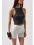 Yıkamalı Halter Yaka Crop Siyah Bluz 4