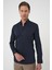 Slim Fit Düğmeli Yaka Esnek Pamuk Klasik Lacivert Gömlek Gk 727 2
