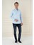Slim Fit Pamuk Uzun Kol Klasik Mavi Gömlek Gk 745 1