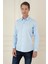 Slim Fit Pamuk Uzun Kol Klasik Mavi Gömlek Gk 745 2