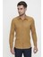 Slim Fit Pamuk Saten Klasik Taba Gömlek Gk 624 1