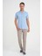 Slim Fit Apaş Yaka Modal Karışımlı Kısa Kol Mavi Gömlek G 1590 1