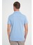 Slim Fit Apaş Yaka Modal Karışımlı Kısa Kol Mavi Gömlek G 1590 5