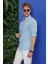 G 1554 Slim Fit Turkuaz Klasik Gömlek 3