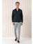 Gk 718 Slim Fit Dokulu Pamuklu Klasik Siyah Gömlek 2