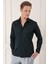 Gk 718 Slim Fit Dokulu Pamuklu Klasik Siyah Gömlek 4