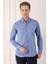 Slim Fit Düğmeli Yaka %100 Pamuk Klasik Mavi Gömlek Gk 723 1
