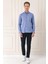 Slim Fit Düğmeli Yaka %100 Pamuk Klasik Mavi Gömlek Gk 723 2