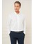 Slim Fit Düğmeli Yaka Dokulu %100 Pamuk Klasik Beyaz Gömlek Gk 726 7