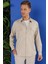 G 1552 Slim Fit Bej Klasik Gömlek 4