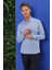 Gk 678 Slim Fit Mavi Klasik Gömlek 1