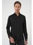 Slim Fit Düğmeli Yaka Pamuklu Klasik Siyah Gömlek Gk 736 1