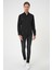 Slim Fit Düğmeli Yaka Pamuklu Klasik Siyah Gömlek Gk 736 3