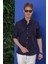 G 1554 Slim Fit Lacivert Klasik Gömlek 4
