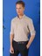 Comfort Fit Düğmeli Yaka %100 Keten Apoletli Casuel Bej Gömlek G 1564 4