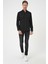 Slim Fit Dokulu Düğmeli Yaka Pamuklu Klasik Siyah Gömlek Gk 739 1