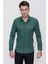 Slim Fit Pamuk Saten Klasik Yeşil Gömlek Gk 624 1