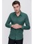 Slim Fit Pamuk Saten Klasik Yeşil Gömlek Gk 624 2