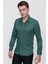 Slim Fit Pamuk Saten Klasik Yeşil Gömlek Gk 624 3