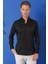 Slim Fit Düğmeli Yaka Uzun Kol Pamuklu Klasik Siyah Gömlek Gk 716 1