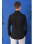 Slim Fit Düğmeli Yaka Uzun Kol Pamuklu Klasik Siyah Gömlek Gk 716 5