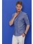G 1554 Slim Fit Indigo Klasik Gömlek 3