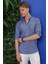 G 1554 Slim Fit Indigo Klasik Gömlek 4