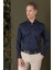 Slim Fit Düğmeli Yaka Esnek Pamuk Klasik Lacivert Gömlek Gk 708 2