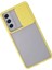 Samsung Galaxy S21 Fe Kılıf Palm Buzlu Kamera Sürgülü Silikon - Sarı - ASOY2263-3612 3