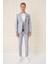 Comfort Fit Çift Yırtmaç Fleto Cep Esnek Pamuk Casual Gri Mavi Ceket C 675 1
