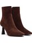 Kadın Kahverengi Fermuarlı Ince Topuklu Süet Deri Bot 25WFD133310 5