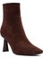 Kadın Kahverengi Fermuarlı Ince Topuklu Süet Deri Bot 25WFD133310 8