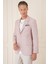 Comfort Fit Çift Yırtmaç Kırçıllı Keten Casual Bordo Ceket C 677 4