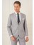 Slim Fit Jakarlı Çift Yırtmaç Klasik Gri Takım Elbise Tk 893 3