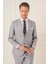 Slim Fit Jakarlı Çift Yırtmaç Klasik Gri Takım Elbise Tk 893 4