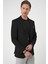 Slim Fit Mono Yaka Torba Cep Çift Yırtmaçlı Casual Siyah Ceket C 711 3