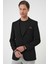 Slim Fit Mono Yaka Torba Cep Çift Yırtmaçlı Casual Siyah Ceket C 711 5