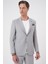 Comfort Fit Mono Yaka Torba Cep Casual Gri Ceket C 708 1