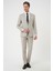 Slim Fit Çift Yırtmaç Dokulu Esnek Klasik Bej Takım Elbise Tk 915 3