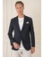 Comfort Fit Çift Yırtmaç Fleto Cep Esnek Pamuk Casual Lacivert Ceket C 675 4