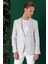 Comfort Fit Çift Yırtmaç %100 Keten Casual Mavi Ceket C 668 3