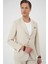 Slim Fit Torba Cep Spandex Karışımlı Casual Krem Ceket C 714 1