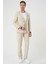 Slim Fit Torba Cep Spandex Karışımlı Casual Krem Ceket C 714 2