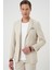 Slim Fit Torba Cep Spandex Karışımlı Casual Krem Ceket C 714 3