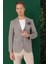 Comfort Fit Kırçıllı Dokuma Pamuklu Casual Vizon Ceket C 665 1