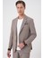 Comfort Fit Mono Yaka Çift Yırtmaç Torba Cep Gofre Kumaş Casual Vizon Ceket C 703 3