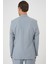 Comfort Fit Mono Yaka Çift Yırtmaç Torba Cep Kendinden Desenli Casual Gri Ceket C 705 5