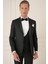 Black 077 Slim Fit Çıkma Saten Yaka Yelekli Siyah Damatlık Smokin Takım 3