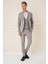 Comfort Fit Gofre Kumaş Pamuk Yelekli Casual Gri Ceket C 678 1